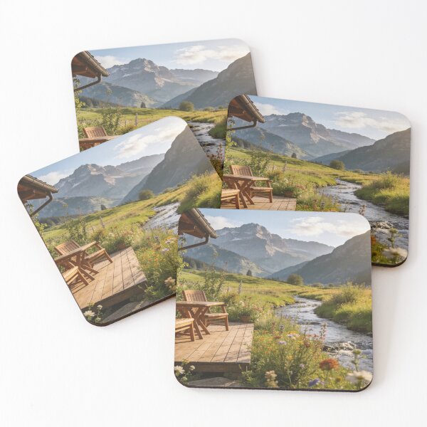 Item preview, Golden Mountain Retreat by the Riverside Deck designed and sold by BlareBlare.