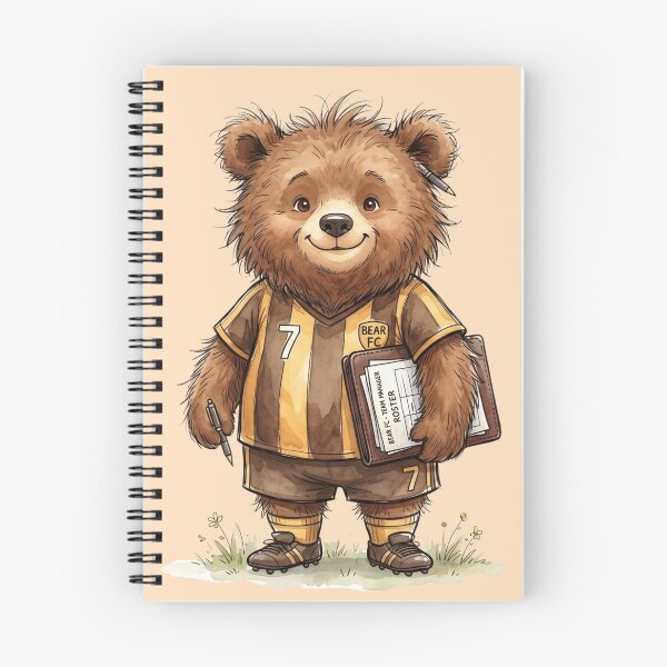 Item preview, Cute Watercolor Bear Soccer Team Manager with Roster Clipboard designed and sold by BreezifyDesignStudio.
