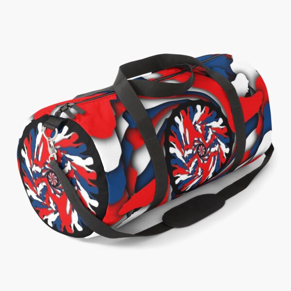 Item preview, Male Soccer Player in Motion - Red, White and Blue Football Art designed and sold by BlackthornDsign.