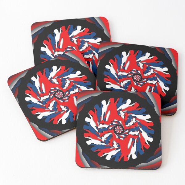 Item preview, Male Soccer Player in Motion - Red, White and Blue Football Art designed and sold by BlackthornDsign.