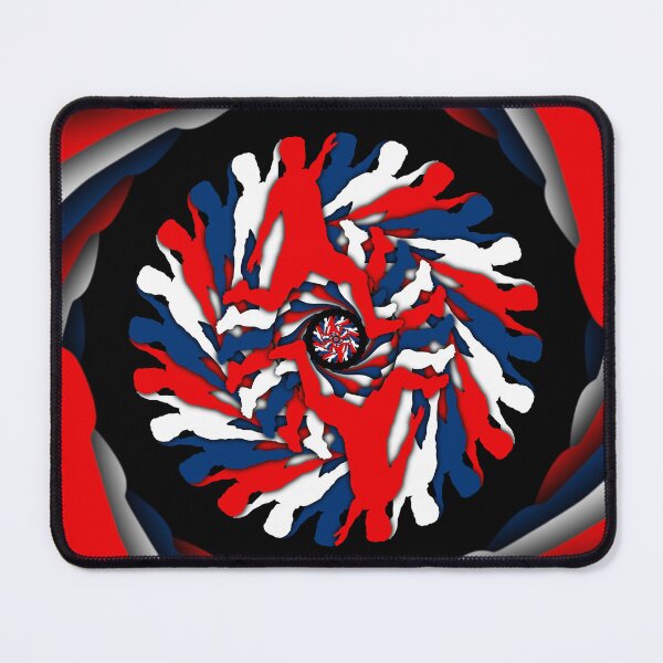 Item preview, Male Soccer Player in Motion - Red, White and Blue Football Art designed and sold by BlackthornDsign.