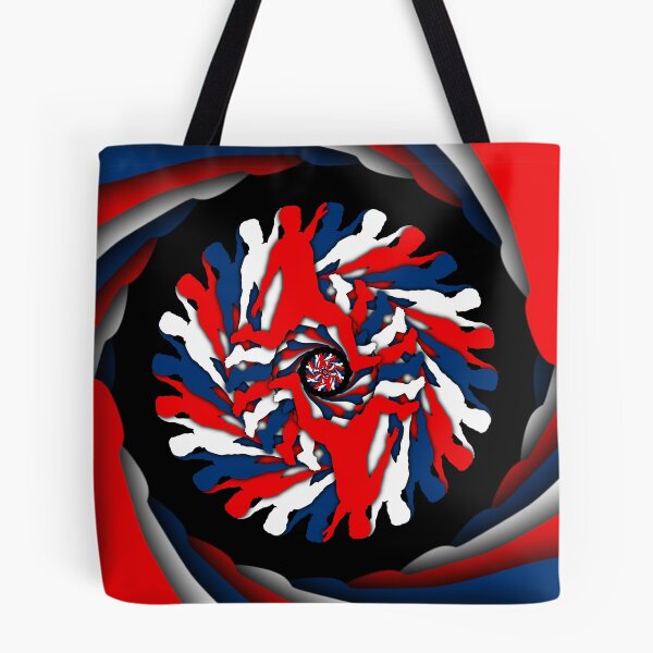 Item preview, Male Soccer Player in Motion - Red, White and Blue Football Art designed and sold by BlackthornDsign.