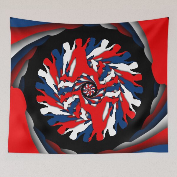 Item preview, Male Soccer Player in Motion - Red, White and Blue Football Art designed and sold by BlackthornDsign.