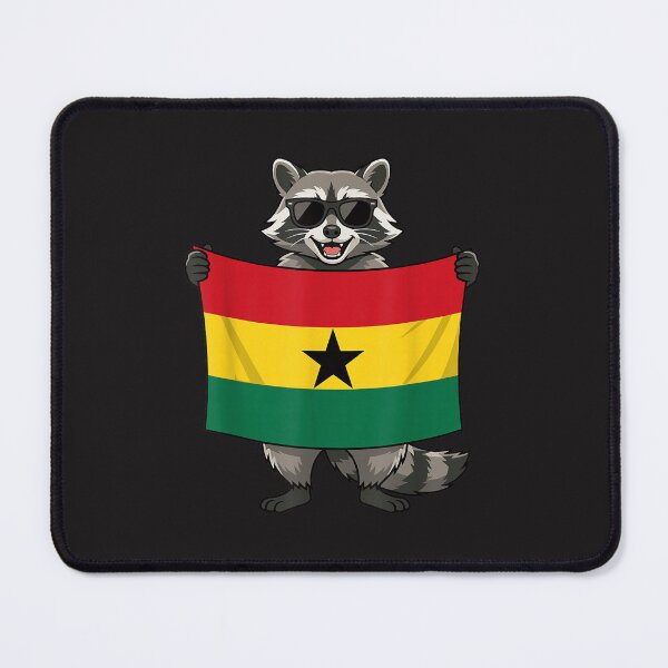 Item preview, Ghana Flag Raccoon Funny Ghanaian Pride Cartoon Animal Design designed and sold by kiralynstration.