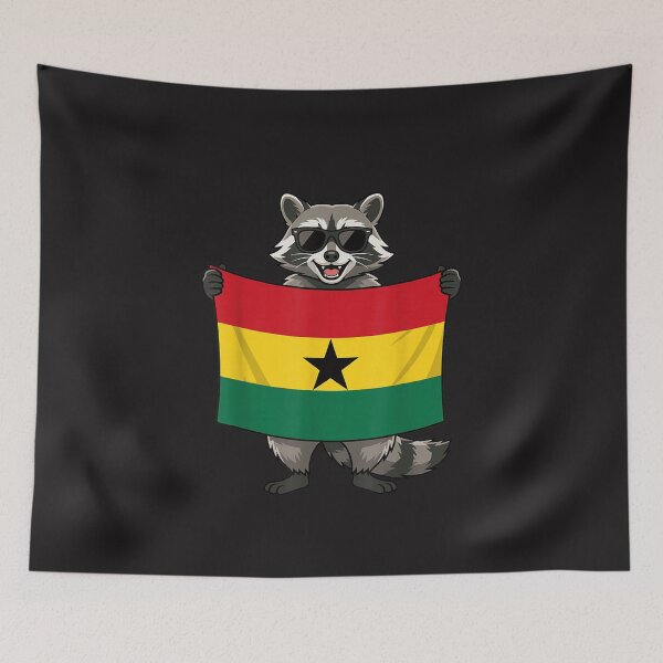 Item preview, Ghana Flag Raccoon Funny Ghanaian Pride Cartoon Animal Design   designed and sold by kiralynstration.