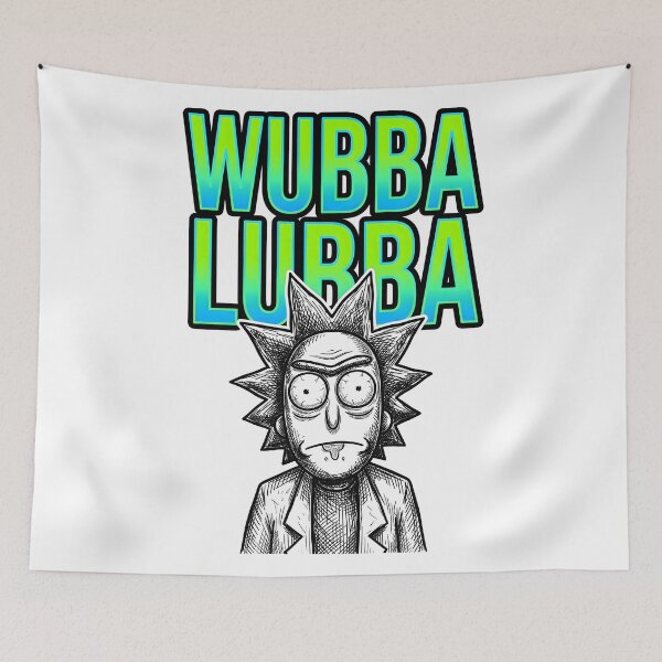 Item preview, Wubba Lubba Simple Bold Neon Vector Poster designed and sold by Dhenin Studio.