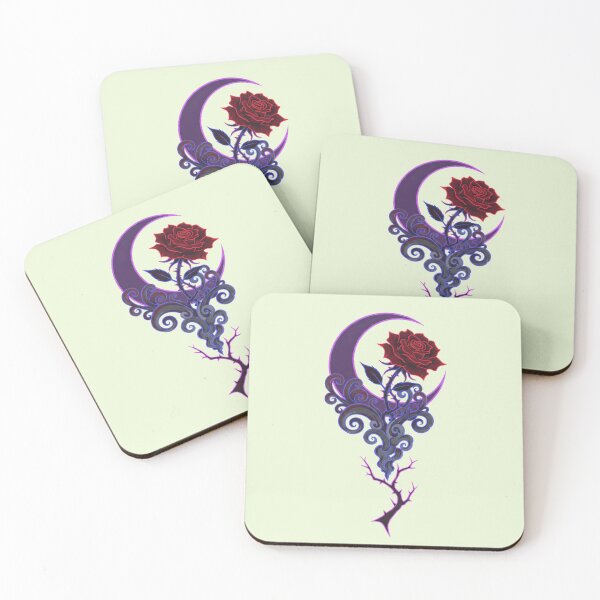 Item preview, Mystic Neon Moon and Rose Dark Art - Cyber Gothic Floral designed and sold by Exquisite Design Studio „Paculówka”.