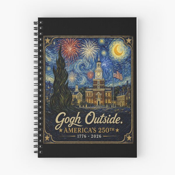 Item preview, Gogh Outside America'S 250th 1776 2026 Starry Night USA designed and sold by MaskedTarget.