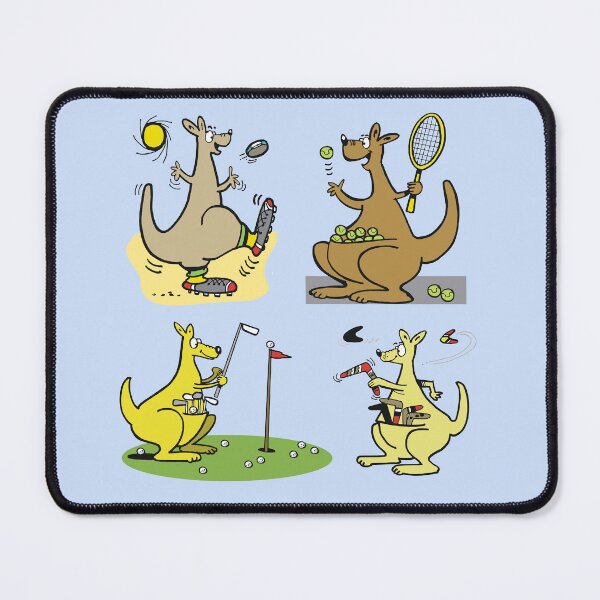 Item preview, Funny kangaroo cartoon sporting sticker pack designed and sold by Al Benge - NZ & Australian Art.