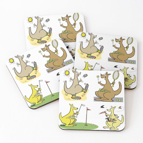 Item preview, Funny kangaroo cartoon sporting sticker pack designed and sold by Al Benge.
