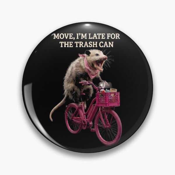 Item preview, Funny Angry Possum on Pink Bike - Trash Wildlife Humor designed and sold by thoughtswear.