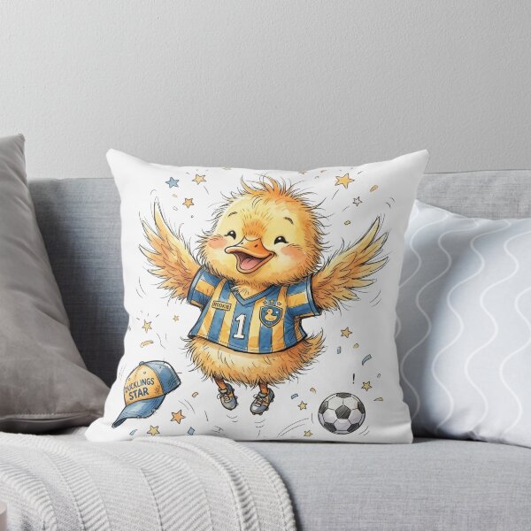 Item preview, Cute Watercolor Duckling Soccer Rookie Number 1 Celebration designed and sold by BreezifyDesignStudio.