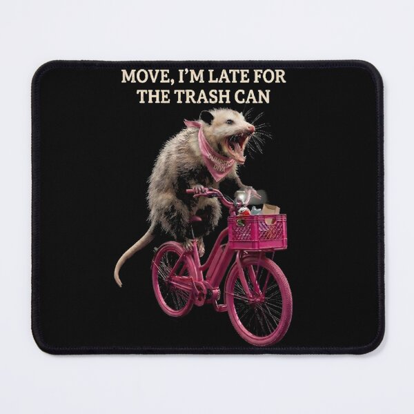Item preview, Funny Angry Possum on Pink Bike - Trash Wildlife Humor designed and sold by thoughtswear.