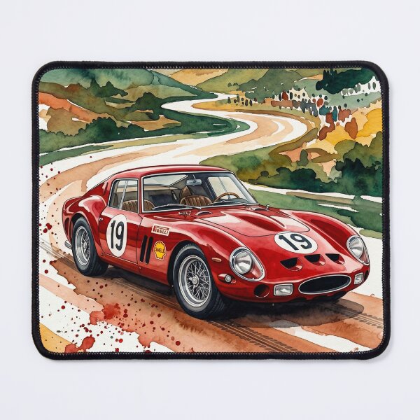 Item preview, Classic Colombo V12 Italian Berlinetta Vintage Racing Watercolor Art designed and sold by RevUpDesign.