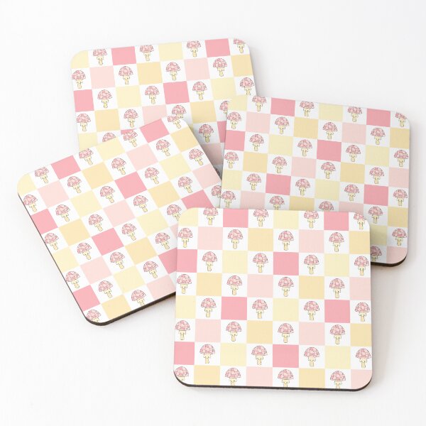 Item preview, Retro Mushrooms Pattern - Checkered Background designed and sold by Julza Art.
