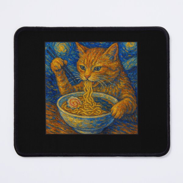Item preview, Van Gogh Cat Painting Funny Artistic Ramen Noodles Lover  designed and sold by Littermin.