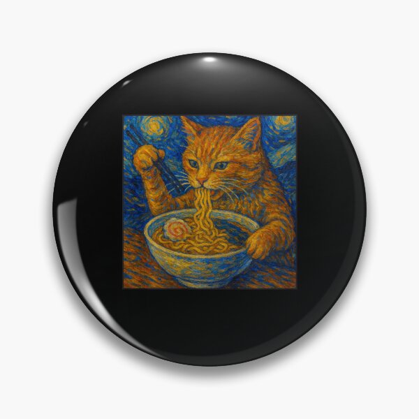 Item preview, Van Gogh Cat Painting Funny Artistic Ramen Noodles Lover  designed and sold by Littermin.