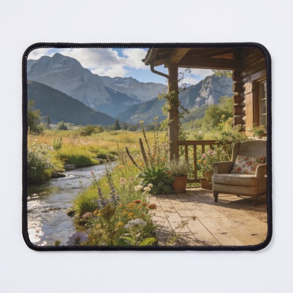 Item preview, Cozy Cottage Porch with Alpine Valley Views designed and sold by BlareBlare.