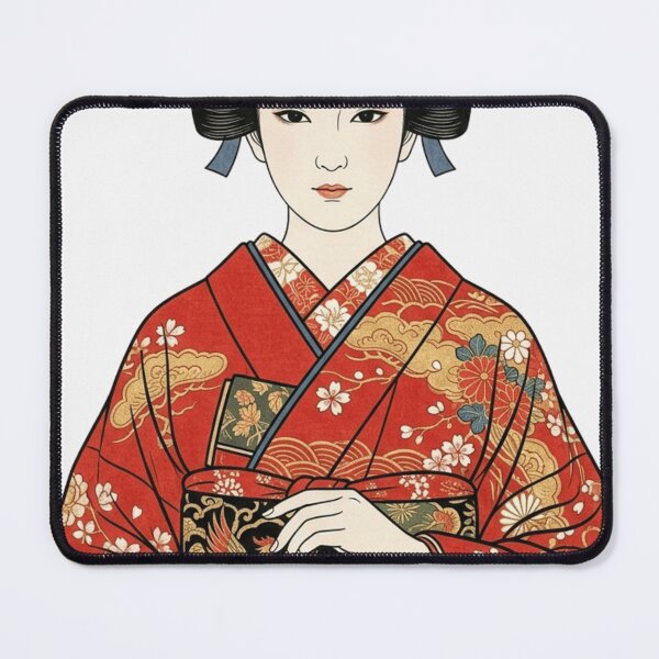 Item preview, Ukiyo-e Elegance: Woman in Red Kimono designed and sold by vekotpu.