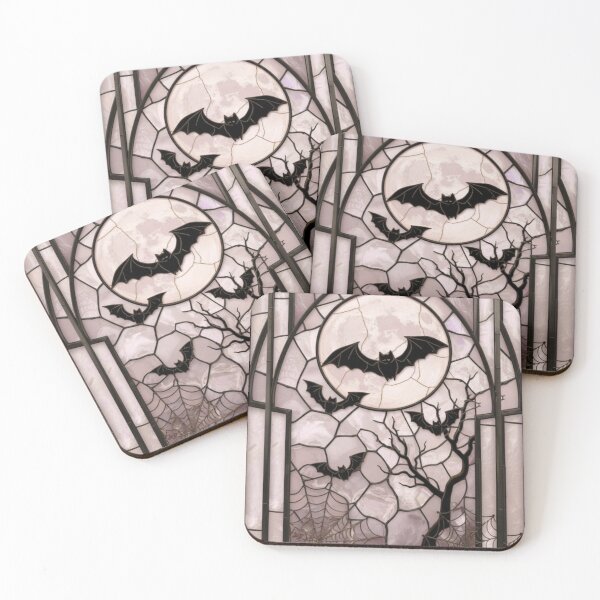 Item preview, Night Elegance: Purple Bat Stained Glass designed and sold by BriSher.