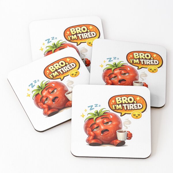 Item preview, Bro I'm Tired Cute Sleepy Tomato Cartoon designed and sold by Bhinfy.