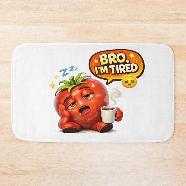 Item preview, Bro I'm Tired Cute Sleepy Tomato Cartoon designed and sold by Bhinfy.