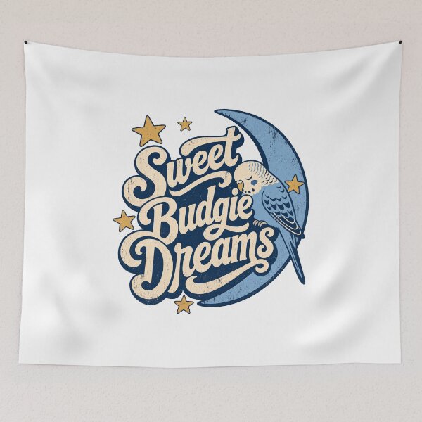 Item preview, Sweet Budgie Dreams, Sweet Blue Budgie Parakeet designed and sold by pirminio.