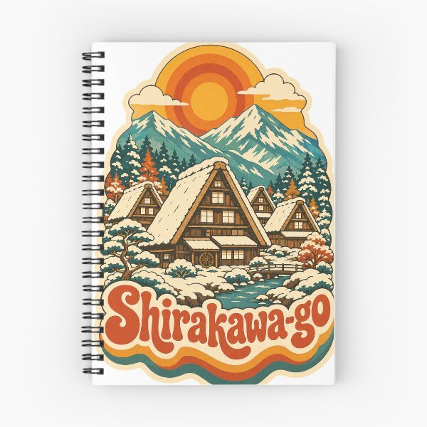 Item preview, Shirakawa-go Japan Travel Souvenir - Retro Illustration designed and sold by VisualArtsOasis.
