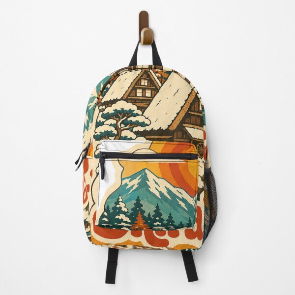Item preview, Shirakawa-go Japan Travel Souvenir - Retro Illustration designed and sold by VisualArtsOasis.