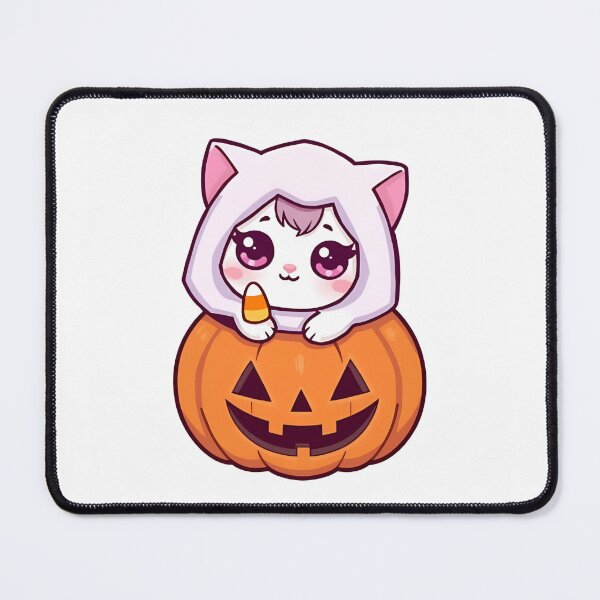 Item preview, Cute Kawaii Halloween Cat in Pumpkin Sticker designed and sold by RareVisuals.