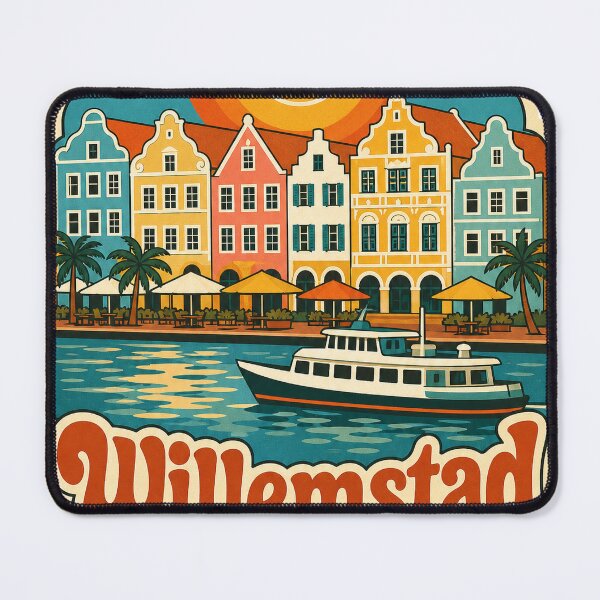 Item preview, Willemstad Curacao Travel Souvenir - Retro Illustration designed and sold by VisualArtsOasis.
