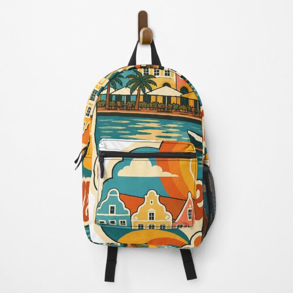 Item preview, Willemstad Curacao Travel Souvenir - Retro Illustration designed and sold by VisualArtsOasis.