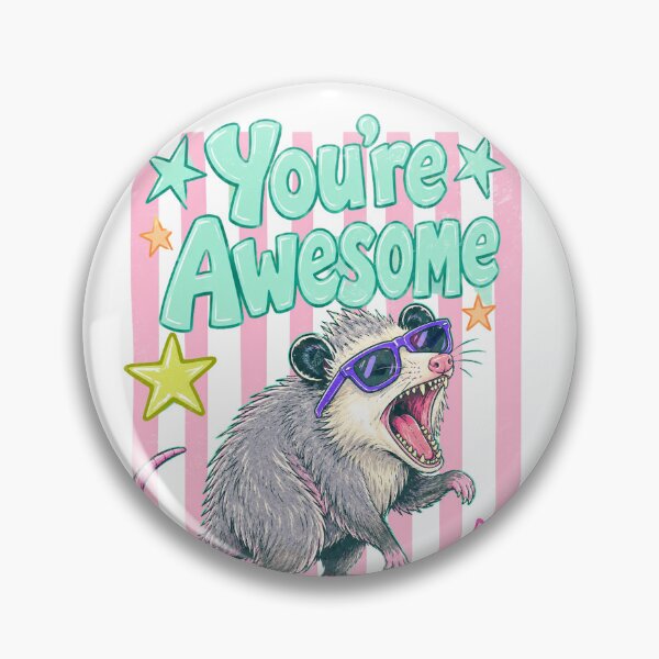 Item preview, You're Awesome Funny Opossum Retro Design | Cute Positive Animal Quote designed and sold by GlimmerAura.