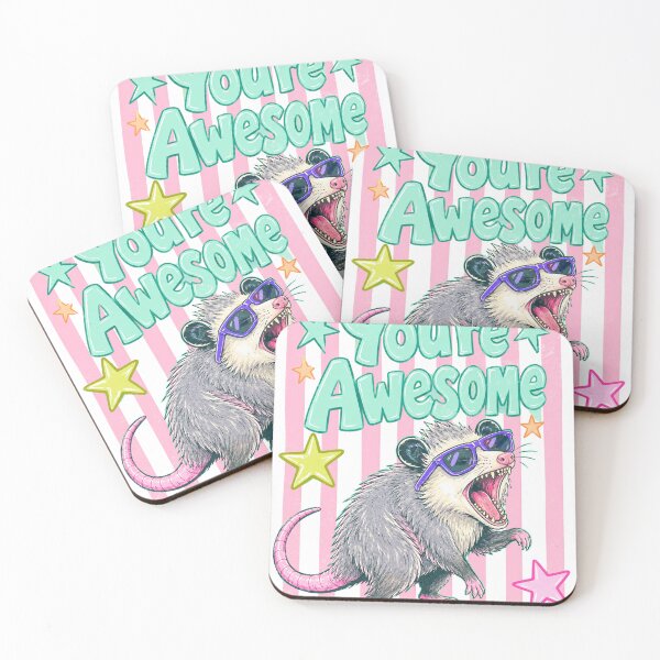 Item preview, You're Awesome Funny Opossum Retro Design | Cute Positive Animal Quote designed and sold by GlimmerAura.