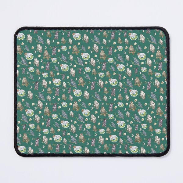 Item preview, Witchy Owl Raven Skull Moon Potion Dark Green Pattern designed and sold by Zaya_art.