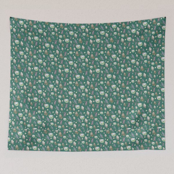 Item preview, Witchy Owl Raven Skull Moon Potion Dark Green Pattern designed and sold by Zaya_art.