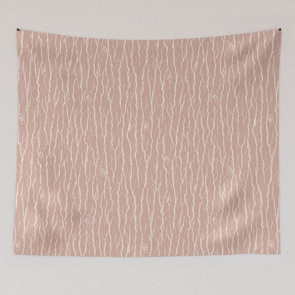 Item preview, Tree Bark Linocut Faux Bois Rustic vintage peach plush designed and sold by RenattaZare.