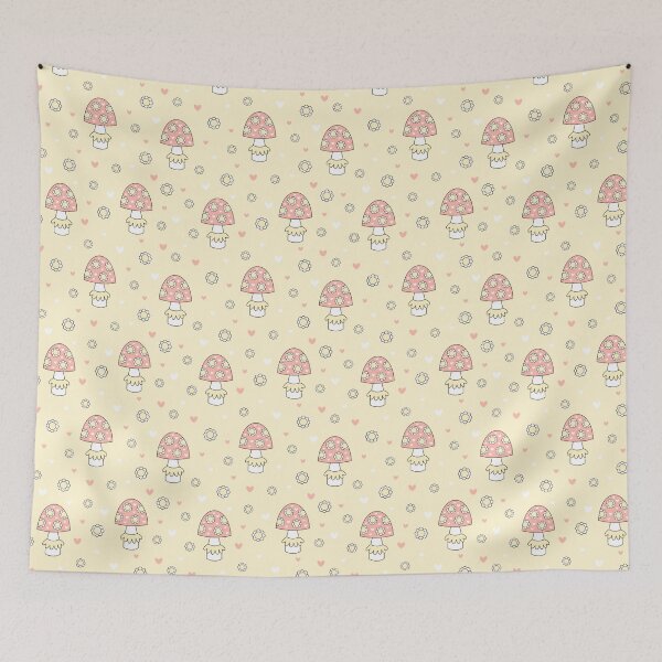 Item preview, Retro Floral Mushrooms Pattern - Cottagecore Aesthetic designed and sold by Julza Art.