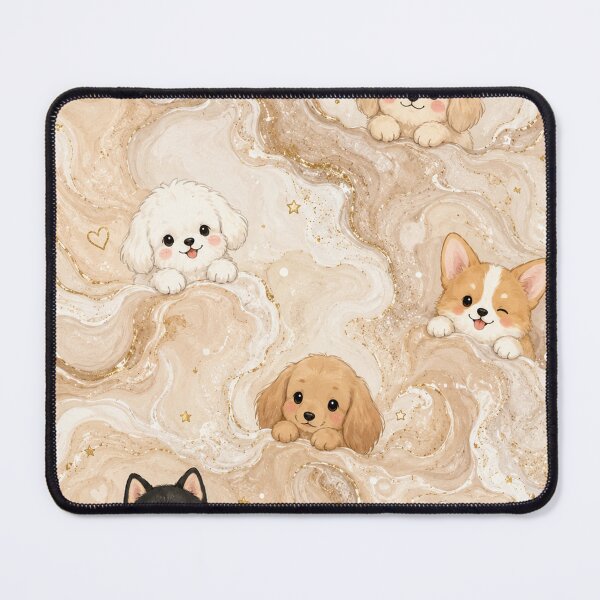 Item preview, Cute Puppies in Golden Marble designed and sold by EsenciaZen.