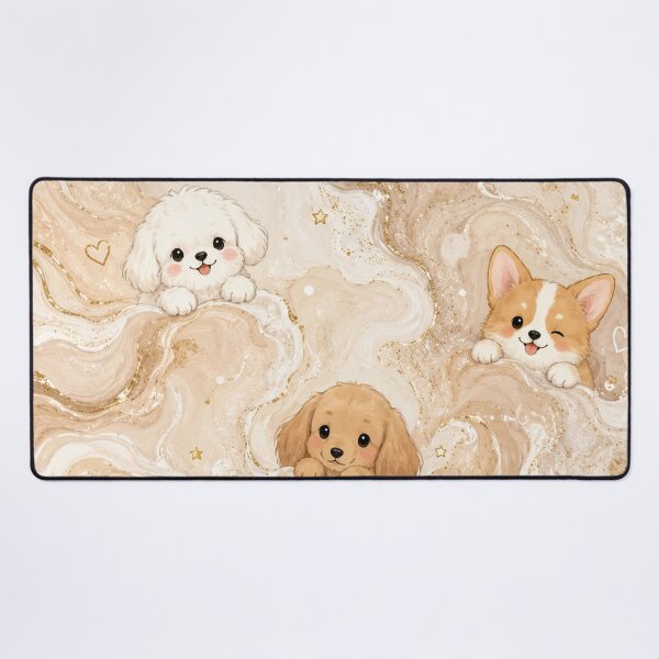 Item preview, Cute Puppies in Golden Marble designed and sold by EsenciaZen.