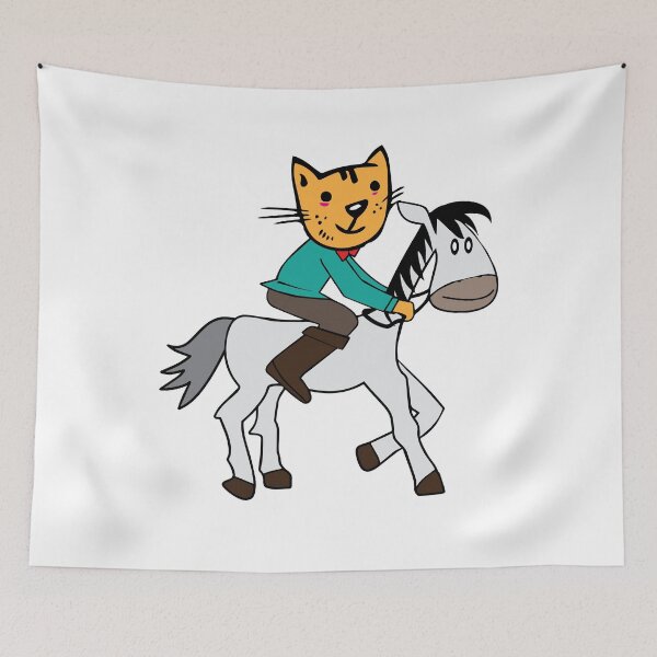 Item preview, Cat horse riding jockey designed and sold by tarek25.