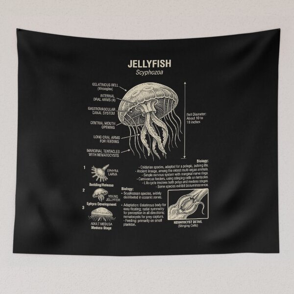 Item preview, Jellyfish Scientific Anatomy Biology Animal Lover designed and sold by Kimberley King Art  King Art.