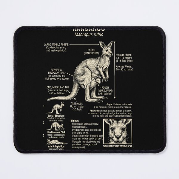 Item preview, Kangaroo Scientific Anatomy Biology Animal Lover designed and sold by Kimberley King Art King Art.