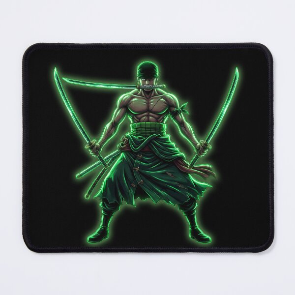 Item preview, Three Sword Style Neon Glow - Legendary Green Aura Anime Swordsman designed and sold by GomuStyles.