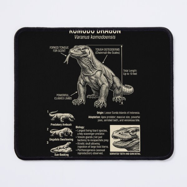 Item preview, Komodo Dragon Scientific Anatomy Biology Animal Lover designed and sold by Kimberley King Art  King Art.