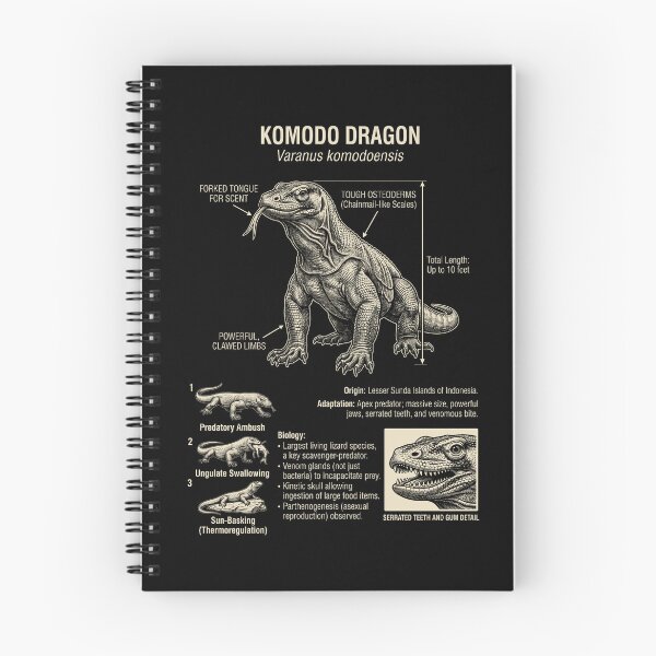 Item preview, Komodo Dragon Scientific Anatomy Biology Animal Lover designed and sold by Kimberley King Art  King Art.
