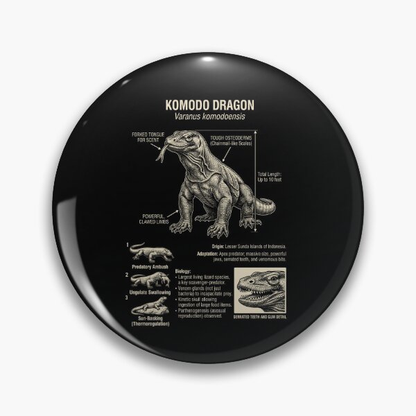 Item preview, Komodo Dragon Scientific Anatomy Biology Animal Lover designed and sold by Kimberley King Art  King Art.