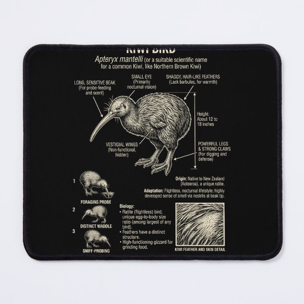 Item preview, Kiwi Bird Scientific Anatomy Ornithology Animal Lover designed and sold by Kimberley King Art  King Art.