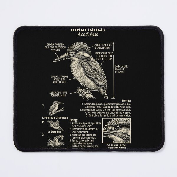 Item preview, Kingfisher Scientific Anatomy Ornithology Animal Lover designed and sold by Kimberley King Art King Art.