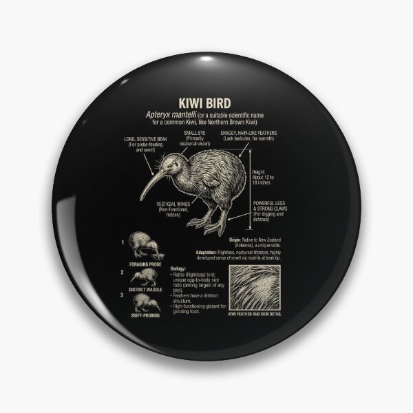 Item preview, Kiwi Bird Scientific Anatomy Ornithology Animal Lover designed and sold by Kimberley King Art  King Art.